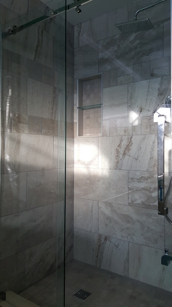 Glass sliding shower door